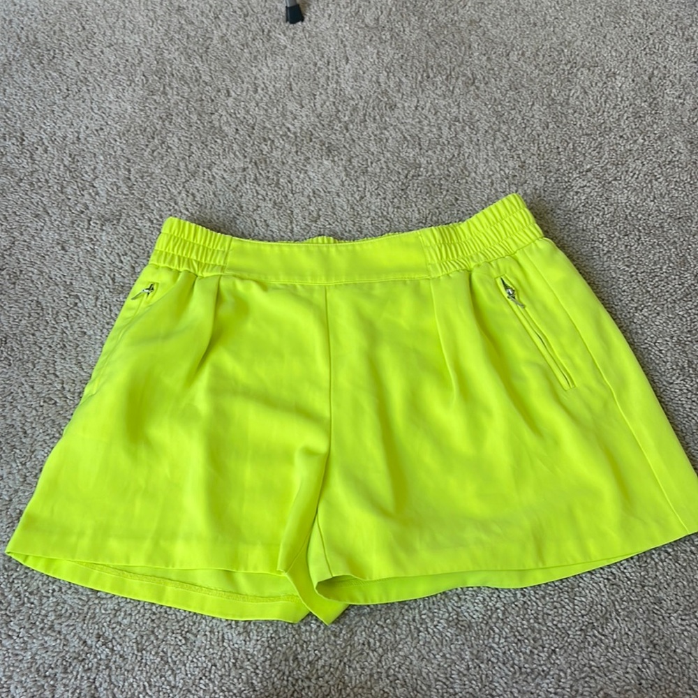 Chartreuse Lime Yellow Dressy Shorts